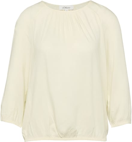 s.Oliver - female - Gestructureerde viscose blouse met gerimpelde details