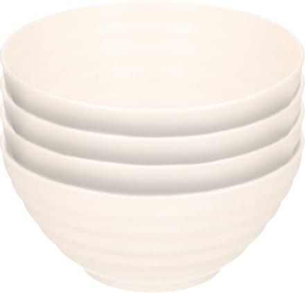 Plasticforte Schaaltjes - 4x - ivoor wit - kunststof - 14 x 6.5 cm - kommen