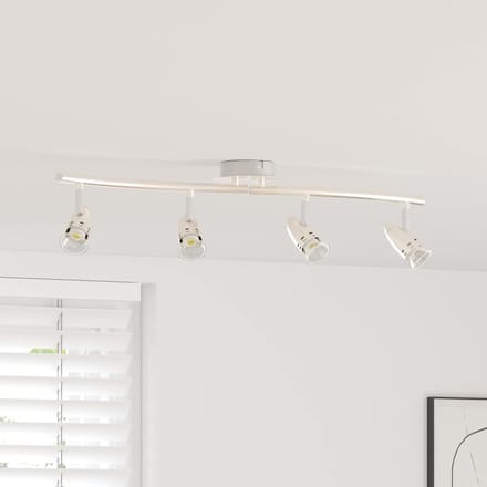 vidaXL Plafondspot met schijnwerpers Nikkel 61 x 10 x 12,5 cm Metaal