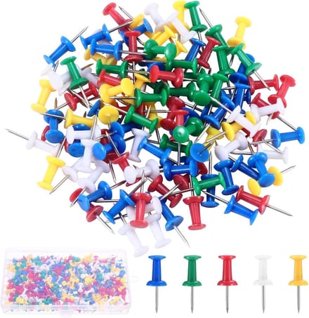 Kleurrijke Punaises - Pin Naalden - Berichten Bevestigen - Roestvrij Staal - 300 Stuks - Assorti
