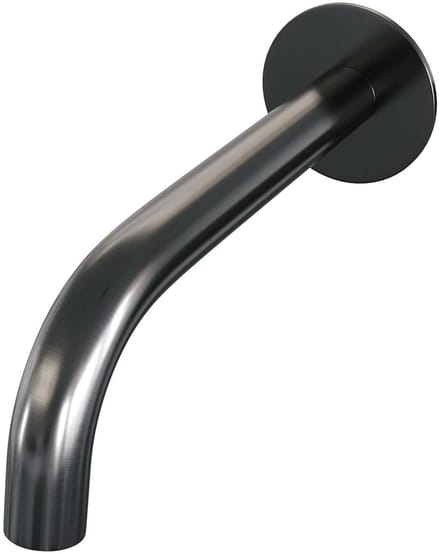 Brauer Gebogen Uitloop - met Rozet - Gunmetal Geborsteld Pvd