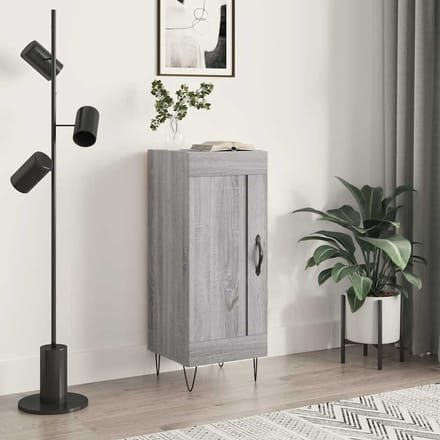 vidaXL - Dressoir - 34,5x34x90 - cm - bewerkt - hout - grijs - sonoma - eikenkleurig