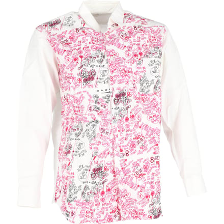 Comme Des Garçons overhemd met lange mouwen en print van wit katoen