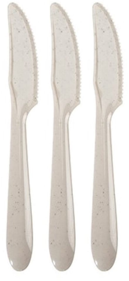Camping/bbq gourmet bestek 6x stuks messen bio/eco verantwoord/afbreekbaar