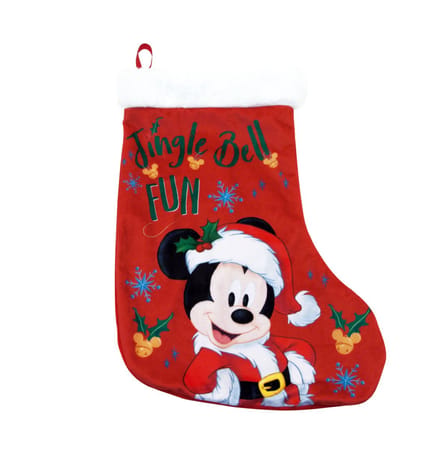 Kerstsok Mickey Mouse Disney 'Jingle Bell Fun' - Hoogwaardige Voering (42 cm) - Rood, Multi