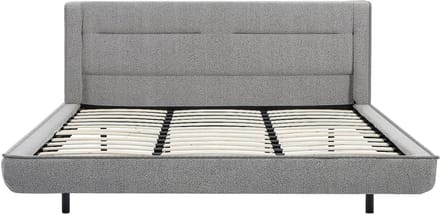 Vente-unique Bedframe stof grijs 180 x 200 cm (Super King Size Bed)