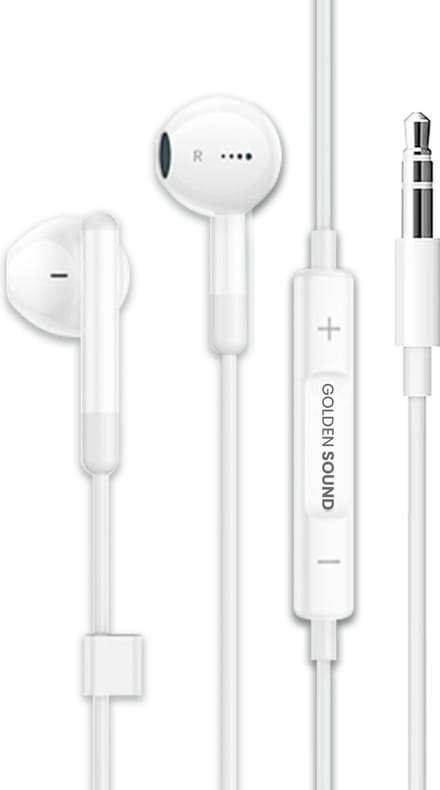 Golden Sound Bedrade Oordopjes - Oortjes met draad en microfoon - Oortjes met draad - 3.5 mm jack aansluiting