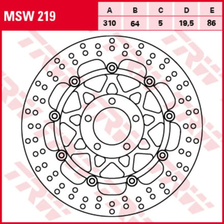 Remschijf TRW MSW219, 1 stuk