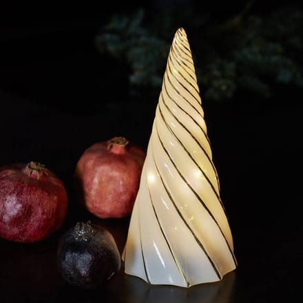 Sirius LED-decoratiefiguur Vilma, wit/goud, hoogte 24 cm, glas, batterij