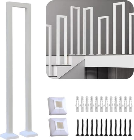 Wandmontage Trapleuning voor Binnen en Buiten - U-Vormig Handvat in Wit