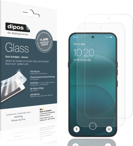 dipos – 2x Matte Pantserfolie geschikt voor Nothing Phone 4a Pro | 9H Screenprotector