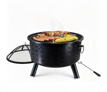 Vuurschaal - Ø 66 cm - voor buiten - met bbq rooster