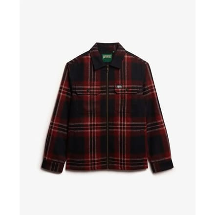 Superdry - Wollen Mix Miller Zip Overshirt - Heren - Lange mouwen shirts