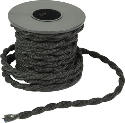 Decoratieve gevlochten 2-aderige netkabel - 0.75 mm. (vaste lengte van 5 meter = 1 stuks)