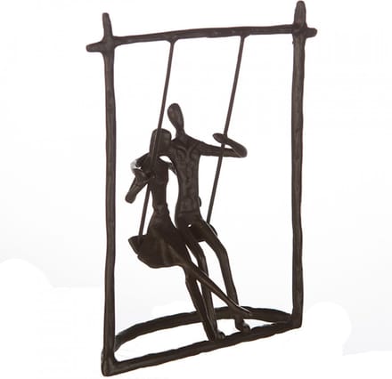 Sculptuur Beeld - Staal - Samen Schommelen - echtpaar - stel op schommel - Gilde handwerk - design