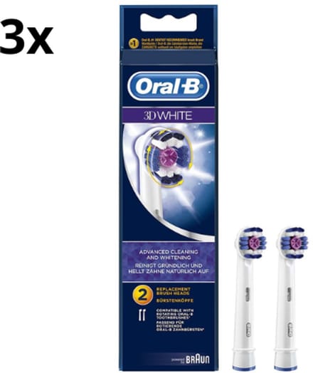 Oral-B 3D White Opzetborstels - 3 x 2 Stuks