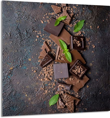 TMK ArtDeko - Glazen Keukenpaneel - 60x65 cm - Chocolade Design