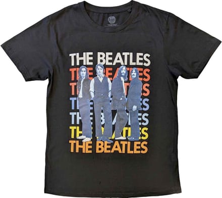 The Beatles - Iconic Multicolour Heren T-shirt - S - Zwart