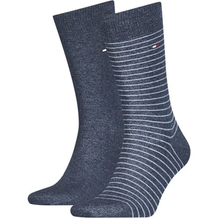 Tommy Hilfiger MEN SMALL STRIPE SOCK 2P Mannen Sokken Maat 39-42