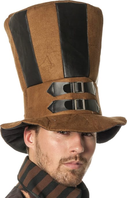 Hoed steampunk XL bruin/zwart