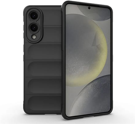 MobyDefend Hoesje - Geschikt voor Samsung Galaxy S25 Edge - TPU Gripcase - Zwart