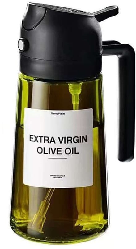 Verdikte Glazen Oliespuitfles - 2-in-1 Spray & Schenk, Lichtbestendig