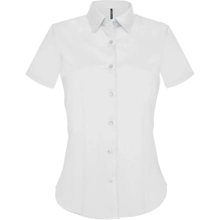 Kariban Dames stretch blouse korte mouwen K532 - White - S