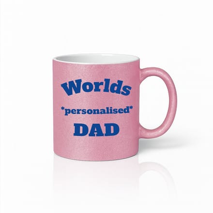 Gepersonaliseerde “Beste Papa Ter Wereld” Roze Mok 330ml – Uniek Vadercadeau Beker