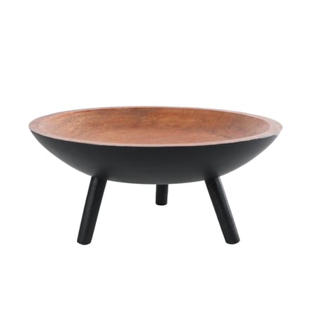 Serveerschaal Sieb m/pootjes naturel/zwart mango