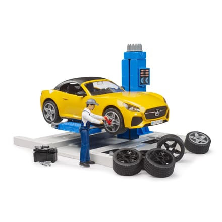 Bruder speelgoed Car Service Center met Roadster - speelset auto.