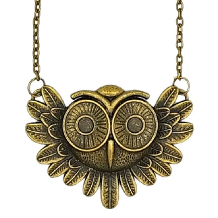 Rhylane – Bronskleurige Ketting (50 cm) Met Uil Hanger (4 x 6 cm)