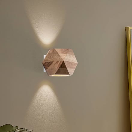 Envostar Peach Puff wandlamp polyeder hout 1-lamp