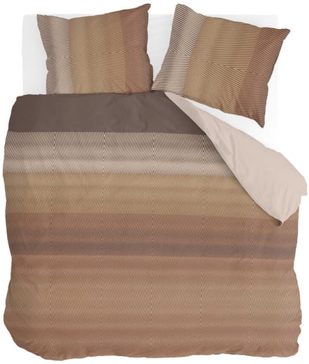 Byrklund Dekbedovertrek Crossing Stripes - 200x220 - 100% Polyester - Bruin