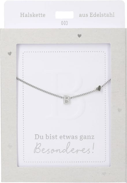 Depesche ketting zilver letter B hartje - sieraad cadeau.