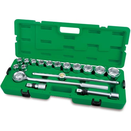 Dopsleutelset TOPTUL 3/4 inch 12-kant 17Stk 19 - 27 30 32 36 38 41 46 50 mm