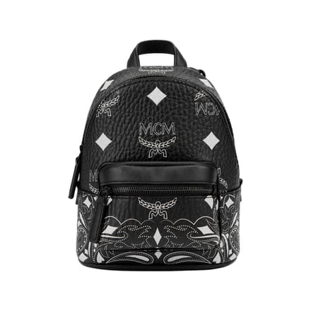 MCM Letter Combinatie Print Rits Canvas en Leer Rugzak Dames Rugzak Zwart MMKDAVE05BK001 Basic Set (Bag+Dust Bag)