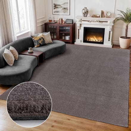 Comfy Premium - Luxe Effen Vloerkleed Wasbaar Uni Taupe- 120x170 CM