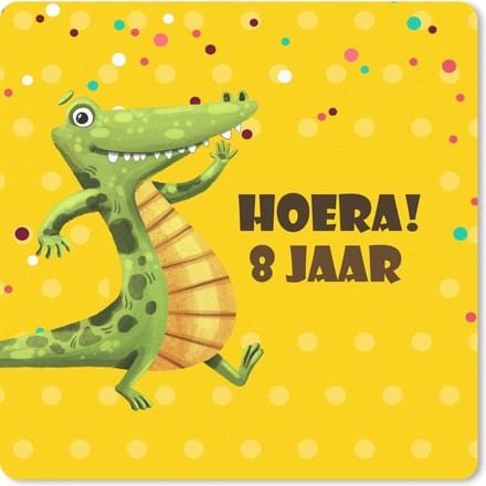 Muismat 20x20 cm - Mousepad Kinderen - Verjaardag - Krokodil - Muismatten
