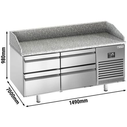 GGM Gastro Pizzakühltisch Premium PLUS - 1490x700mm - mit 4 Schubladen