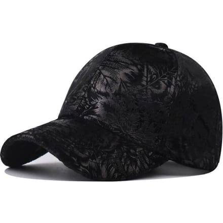 Casquette de baseball à imprimé feuilles, casquette bec de canard, chapeau de soleil neutre pour l'extérieur Adjustable black