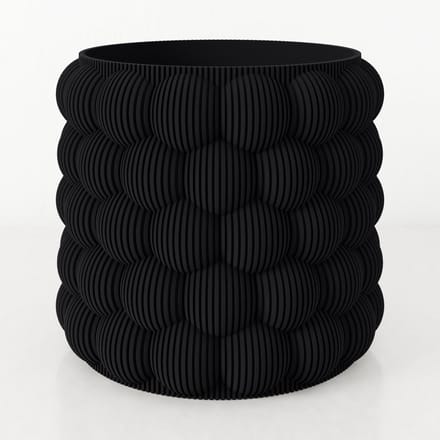 Fleuriek - Bloempot voor binnen - Zwart gestreepte plantenpot van bio plastic - Ø12 cm