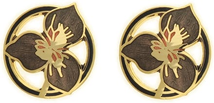 Behave - Dames oorbellen stekers - bruin bloemdesign - retro elegantie