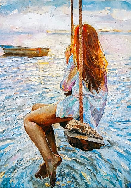 Girl On A Swing- Mint by Michelle decoupage papier A3