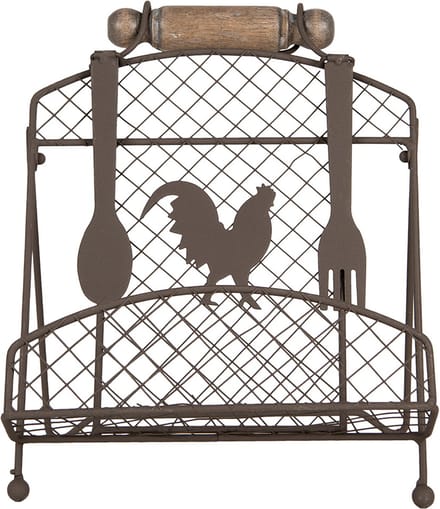 Clayre & Eef Kookboekstandaard 23x21x31 cm Bruin Metaal
