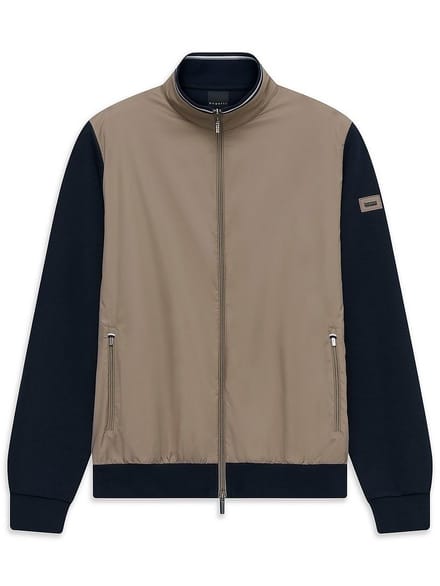 Bugatti Herren Sweatjack met ritssluiting en opstaande kraag