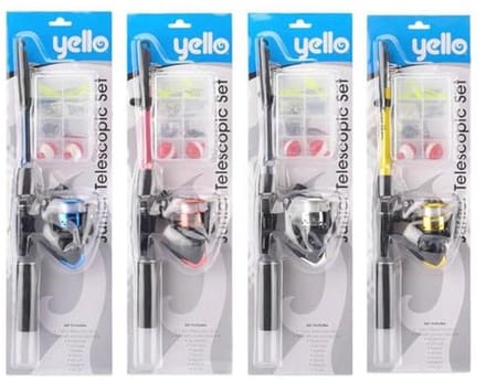Telescopische Junior Hengel Set - Compleet met Tackle Box en Zacht Kunstaas