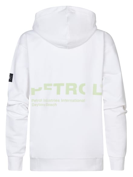 Petrol Industries - Jongens Backprint Hoodie Bayview - Wit