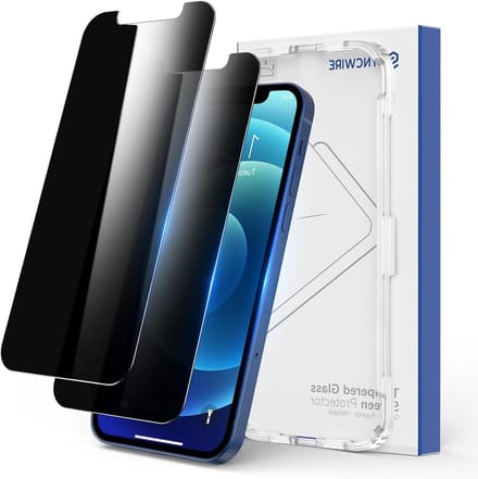 Anti-Spy Screen Protector voor iPhone 12 Pro Max - 2 Pack, 9H Hardheid, Breukbestendige Bescherming, Bubble Free, Zwart