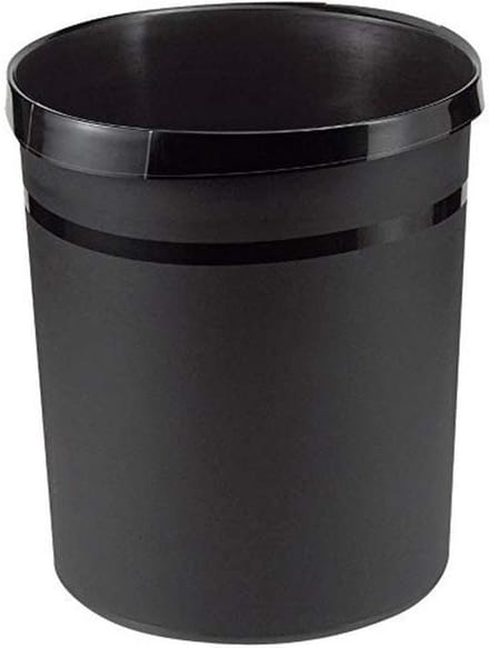 Prullenmand met handgrepen - 18 L, 35 cm hoog, zwart