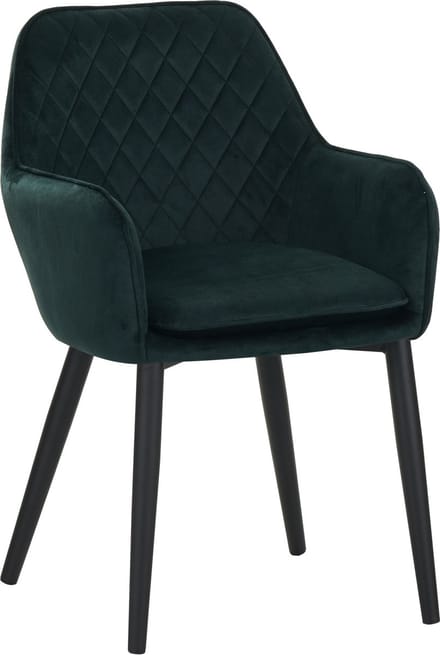Colenis® - Jay Eetkamerstoel - Set Van 2 - Groen - Fluweel - Velvet - Met armleuning
